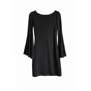 Susana Monaco Little Black Dress Size Small Dramatic Flared Sleeves Shelf Bra